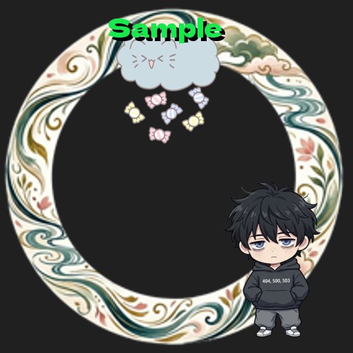 和風装飾のアイコンリング作例